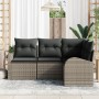 Conjunto de Sofás de Jardín de 4 Piezas con Cojines Ratán Gris Poliéster von , Outdoor-Sofas - Ref: Foro24-3346019, Preis: 29...