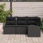Set de Sofá de Jardín de 4 Piezas con Cojines Negros de Ratán Poliéster by , Outdoor sofas - Ref: Foro24-3346023, Price: 300,...