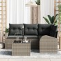 Conjunto de Sofá de Jardín de 4 Piezas con Cojines Negros de Polirratán von , Outdoor-Sofas - Ref: Foro24-3346029, Preis: 337...