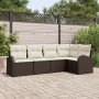 Juego de Sofá de Jardín de 5 Piezas con Cojines Marrón Ratán Poliester by , Outdoor sofas - Ref: Foro24-3346038, Price: 351,3...