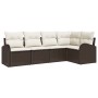 Juego de Sofá de Jardín de 5 Piezas con Cojines Marrón Ratán Poliester by , Outdoor sofas - Ref: Foro24-3346038, Price: 351,3...