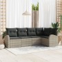 Juego de Sofá de Jardín de 5 Piezas con Cojines Gris Claro Poliratán by , Outdoor sofas - Ref: Foro24-3346042, Price: 353,91 ...