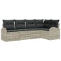 Juego de Sofá de Jardín de 5 Piezas con Cojines Gris Claro Poliratán by , Outdoor sofas - Ref: Foro24-3346042, Price: 353,91 ...