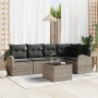 Conjunto de Sofá de Jardín de 5 Piezas con Cojines Ratán Poliéster Negro de , Sofás de exterior - Ref: Foro24-3346049, Precio...