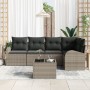 Conjunto de Sofá de Jardín de 5 Piezas con Cojines Ratán Poliéster Negro de , Sofás de exterior - Ref: Foro24-3346049, Precio...