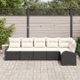Juego de Sofá de Jardín de 6 Piezas con Cojines Negro Ratán Sintético by , Outdoor sofas - Ref: Foro24-3346057, Price: 369,88...