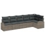 Conjunto de sofá de jardín de 6 piezas con cojines gris ratán sintético von , Outdoor-Sofas - Ref: Foro24-3346059, Preis: 396...