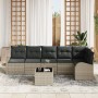 Set de Sofá de Jardín de 7 Piezas con Cojines Gris Poliratán de , Sofás de exterior - Ref: Foro24-3346072, Precio: 483,67 €