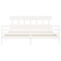 Weißer Massivholzbettrahmen mit Kopfteil 200x200 cm von vidaXL, Betten und Lattenroste - Ref: Foro24-3195177, Preis: 154,71 €...