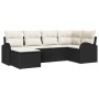 Set de Sofá de Jardín de 6 Piezas con Cojines Negro Poliratán by , Outdoor sofas - Ref: Foro24-3346107, Price: 372,21 €, Disc...
