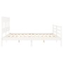 Weißer Massivholzbettrahmen mit Kopfteil 200x200 cm von vidaXL, Betten und Lattenroste - Ref: Foro24-3195177, Preis: 154,71 €...