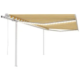 Automatische Markise LED-Windsensor gelb weiß 4,5x3 m von vidaXL, Markisen - Ref: Foro24-3069973, Preis: 681,15 €, Rabatt: %