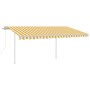 Automatic awning LED wind sensor yellow white 4.5x3 m by vidaXL, Awnings - Ref: Foro24-3069973, Price: 692,36 €, Discount: %