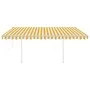 Automatic awning LED wind sensor yellow white 4.5x3 m by vidaXL, Awnings - Ref: Foro24-3069973, Price: 681,15 €, Discount: %