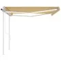 Automatic awning LED wind sensor yellow white 4.5x3 m by vidaXL, Awnings - Ref: Foro24-3069973, Price: 681,15 €, Discount: %