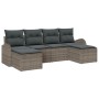 Conjunto de Sofás de Jardín de 6 Piezas con Cojines Gris de Poliratán von , Outdoor-Sofas - Ref: Foro24-3346149, Preis: 347,6...