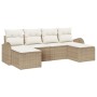 Juego de Sofá de Jardín de 6 Piezas con Cojines Beige Poliratán von , Outdoor-Sofas - Ref: Foro24-3346151, Preis: 362,56 €, R...