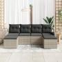 Juego de Sofá de 6 Piezas con Cojines Gris Claro Ratán Poli by , Outdoor sofas - Ref: Foro24-3346152, Price: 370,82 €, Discou...