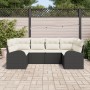 Juego de Sofá de Jardín de 6 piezas con Cojines Negro Ratán Sintético von , Outdoor-Sofas - Ref: Foro24-3346177, Preis: 390,8...