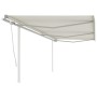 Manual retractable awning with cream poles 6x3 m by vidaXL, Awnings - Ref: Foro24-3069997, Price: 684,10 €, Discount: %