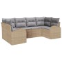 Conjunto de Sofás de Jardín de 6 Piezas con Cojines Beige de
