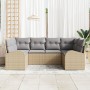 Conjunto de Sofás de Jardín de 6 Piezas con Cojines Beige de Ratán Poliéster von , Outdoor-Sofas - Ref: Foro24-3346180, Preis...