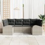 Juego de Sofás de Jardín de 6 piezas con Cojines Gris Claro Ratán Poliéster by , Outdoor sofas - Ref: Foro24-3346182, Price: ...