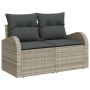 Juego de Sofás de Jardín Juego de 7 Cojines Negros, Estructura Beige von , Outdoor-Sofas - Ref: Foro24-3346192, Preis: 536,18...