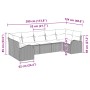 Juego de Sofás de Jardín Juego de 7 Cojines Negros, Estructura Beige von , Outdoor-Sofas - Ref: Foro24-3346192, Preis: 536,18...
