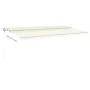 Manual retractable awning with cream poles 6x3 m by vidaXL, Awnings - Ref: Foro24-3069997, Price: 659,34 €, Discount: %