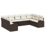 Juego de Sofás de Jardín 9 Piezas Marrón y Crema Ratán von , Outdoor-Sofas - Ref: Foro24-3346198, Preis: 579,82 €, Rabatt: %