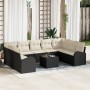 Juego de Sofá de Jardín de 9 Piezas con Cojines de Ratán Poliéster Marrón von , Outdoor-Sofas - Ref: Foro24-3346207, Preis: 5...