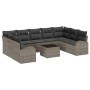 Juego de Sofá de Jardín de 9 Piezas con Cojines de Ratán Poliéster Negro by , Outdoor sofas - Ref: Foro24-3346209, Price: 605...