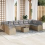 Juego de Sofá de Jardín de 11 Piezas con Cojines Negros de Poliratán von , Outdoor-Sofas - Ref: Foro24-3346230, Preis: 690,21...