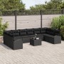 Conjunto de sofá de jardín de 11 piezas con cojines negros de poliratán by , Outdoor sofas - Ref: Foro24-3346233, Price: 706,...
