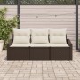Conjunto de Sofá de Jardín de 3 Piezas con Cojines Marrón Ratán Sintético by , Outdoor sofas - Ref: Foro24-3346578, Price: 21...