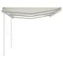 Automatic retractable awning with cream poles 6x3 m by vidaXL, Awnings - Ref: Foro24-3070007, Price: 651,57 €, Discount: %