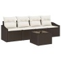 Juego de sofá de jardín de 5 piezas con cojines marrón poliratán by , Outdoor sofas - Ref: Foro24-3346588, Price: 311,44 €, D...