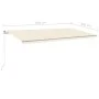 Automatic retractable awning with cream poles 6x3 m by vidaXL, Awnings - Ref: Foro24-3070007, Price: 651,57 €, Discount: %