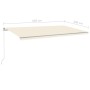 Automatisch einziehbare Markise mit cremefarbenen Stangen 6x3 m von vidaXL, Markisen - Ref: Foro24-3070007, Preis: 640,92 €, ...