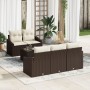 Conjunto de Sofá de Jardín de 6 Piezas con Cojines Marrón Poliratán von , Outdoor-Sofas - Ref: Foro24-3346598, Preis: 429,40 ...