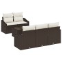 Conjunto de Sofá de Jardín de 6 Piezas con Cojines Marrón Poliratán von , Outdoor-Sofas - Ref: Foro24-3346598, Preis: 429,40 ...