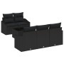 Set de Sofá de Jardín de 6 Piezas con Cojines Negro Poliratán by , Outdoor sofas - Ref: Foro24-3346603, Price: 429,97 €, Disc...