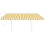 Manual retractable awning with yellow and white LED 4x3.5 m by vidaXL, Awnings - Ref: Foro24-3070023, Price: 491,88 €, Discou...
