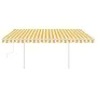 Manual retractable awning with yellow and white LED 4x3.5 m by vidaXL, Awnings - Ref: Foro24-3070023, Price: 467,37 €, Discou...