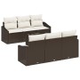 Juego de Sofás de Jardín de 7 Piezas con Cojines de Ratán Sintético Marrón by , Outdoor sofas - Ref: Foro24-3346608, Price: 4...
