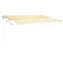 Toldo manual retráctil con LED amarillo y blanco 4x3,5 m de vidaXL, Toldos - Ref: Foro24-3070023, Precio: 467,34 €, Descuento: %