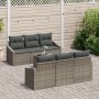 Juego de Sofá de Jardín de 7 Piezas con Cojines Gris Ratán Poliéster by , Outdoor sofas - Ref: Foro24-3346609, Price: 472,11 ...