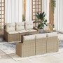 Juego de Sofá de Jardín de 7 Piezas con Cojines Beige Poliratán by , Outdoor sofas - Ref: Foro24-3346611, Price: 491,71 €, Di...