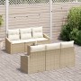 Juego de Sofá de Jardín de 7 Piezas con Cojines Beige Poliratán by , Outdoor sofas - Ref: Foro24-3346611, Price: 491,71 €, Di...